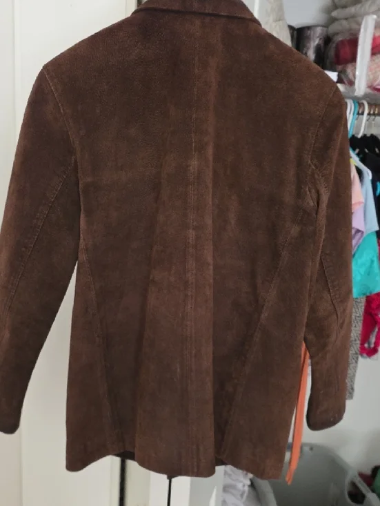 Style & Co. Women's Brown Suede Button-Front Pea Coat - Picture 12 of 14